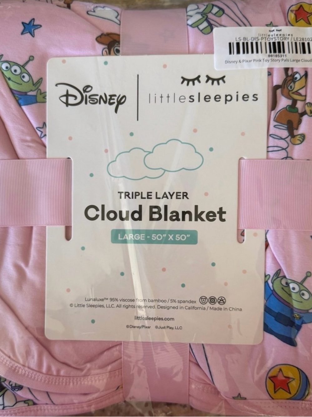 Little sleepies Pink Toy Story Cloud Blanket